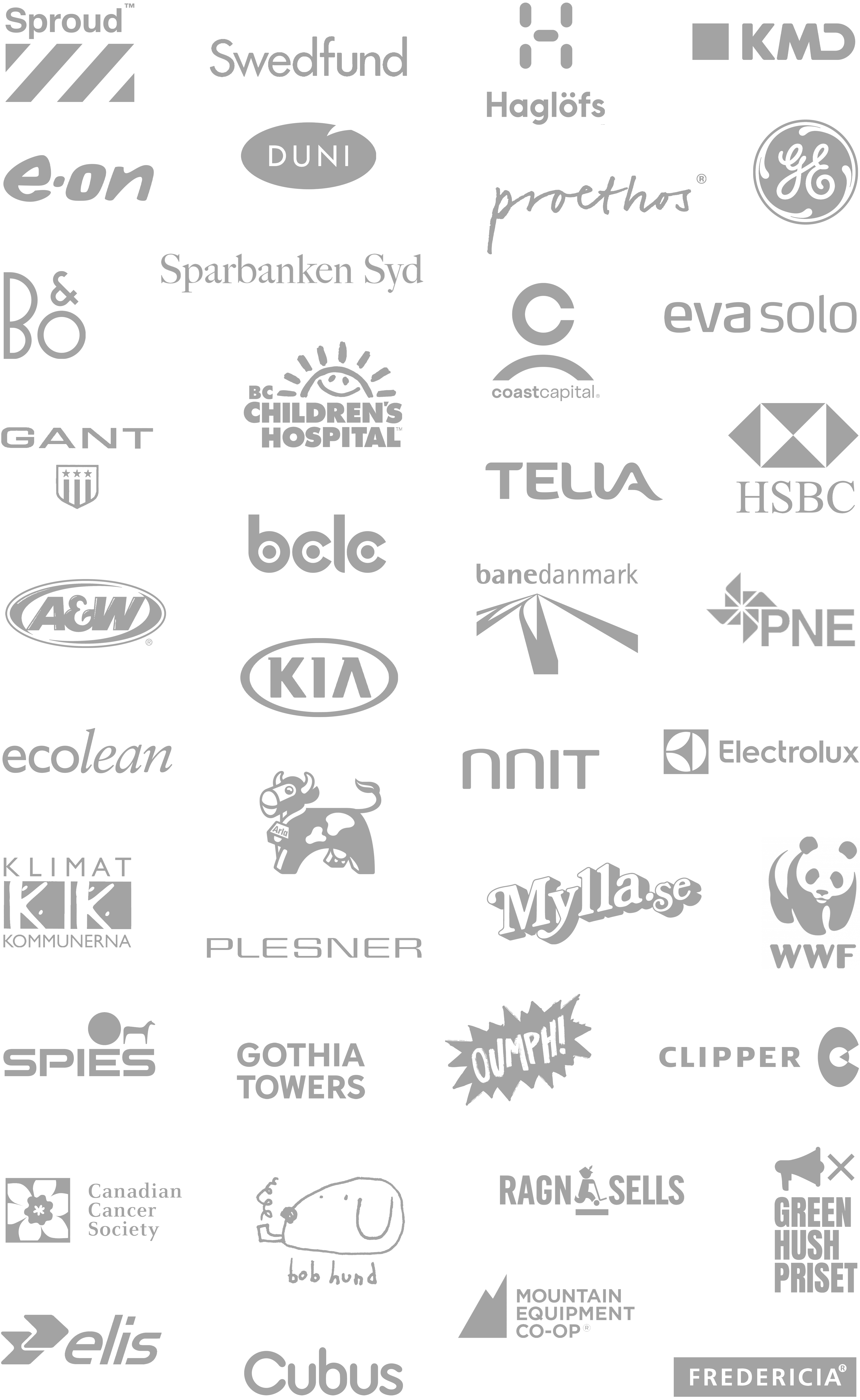 Logos of the many many companies that Martin Kann has worked with.